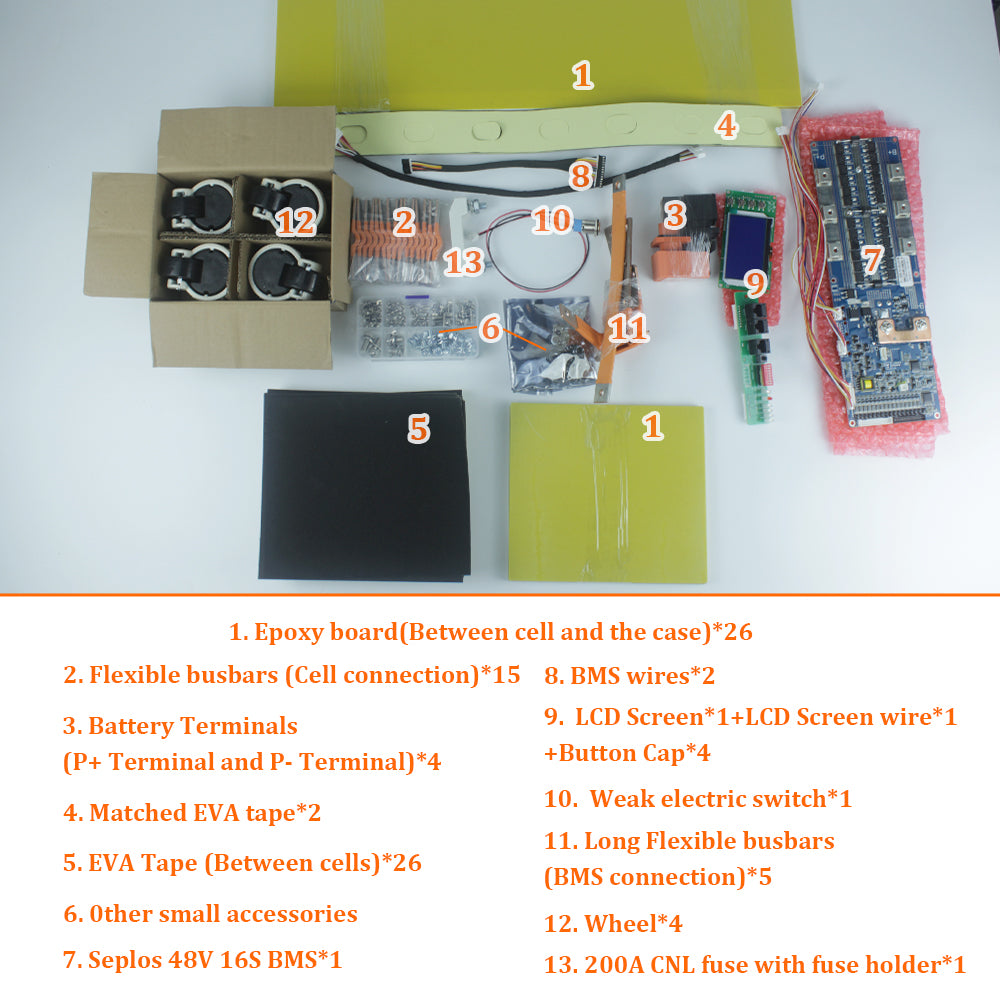 New Brand 48V 16S 280Ah LiFePo4 Battery BOX DIY Battery Kit Accept Custom Battery Packs For Power Storage