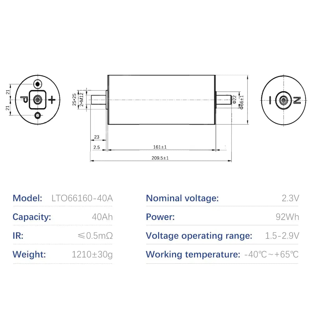 Yinlong LTO66160 2.3v 40Ah battery