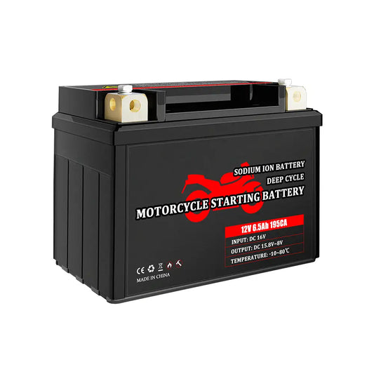 2025 New Arrival 12V 6.5Ah 195CCA Deep Cycle Sodium Ion Na Battery Pack for Motorcycle Long Cycle Life