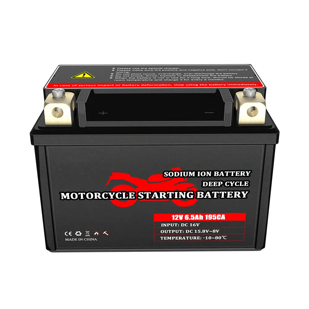 2025 New Arrival 12V 6.5Ah 195CCA Deep Cycle Sodium Ion Na Battery Pack for Motorcycle Long Cycle Life
