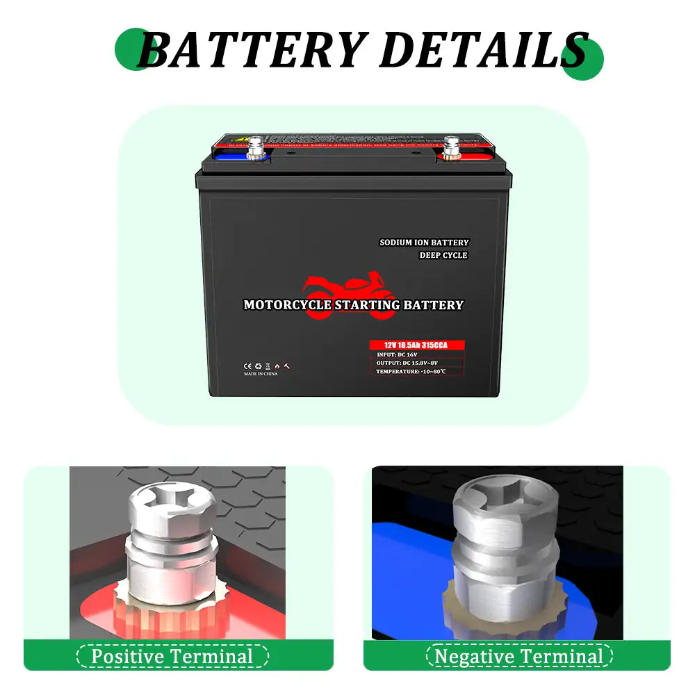 OEM DIY 12V 10.4Ah 315CCA SIB Motorcycle Starter Sodium-ion Battery Pack For DIY 12V Generator Battery Compatible Mower