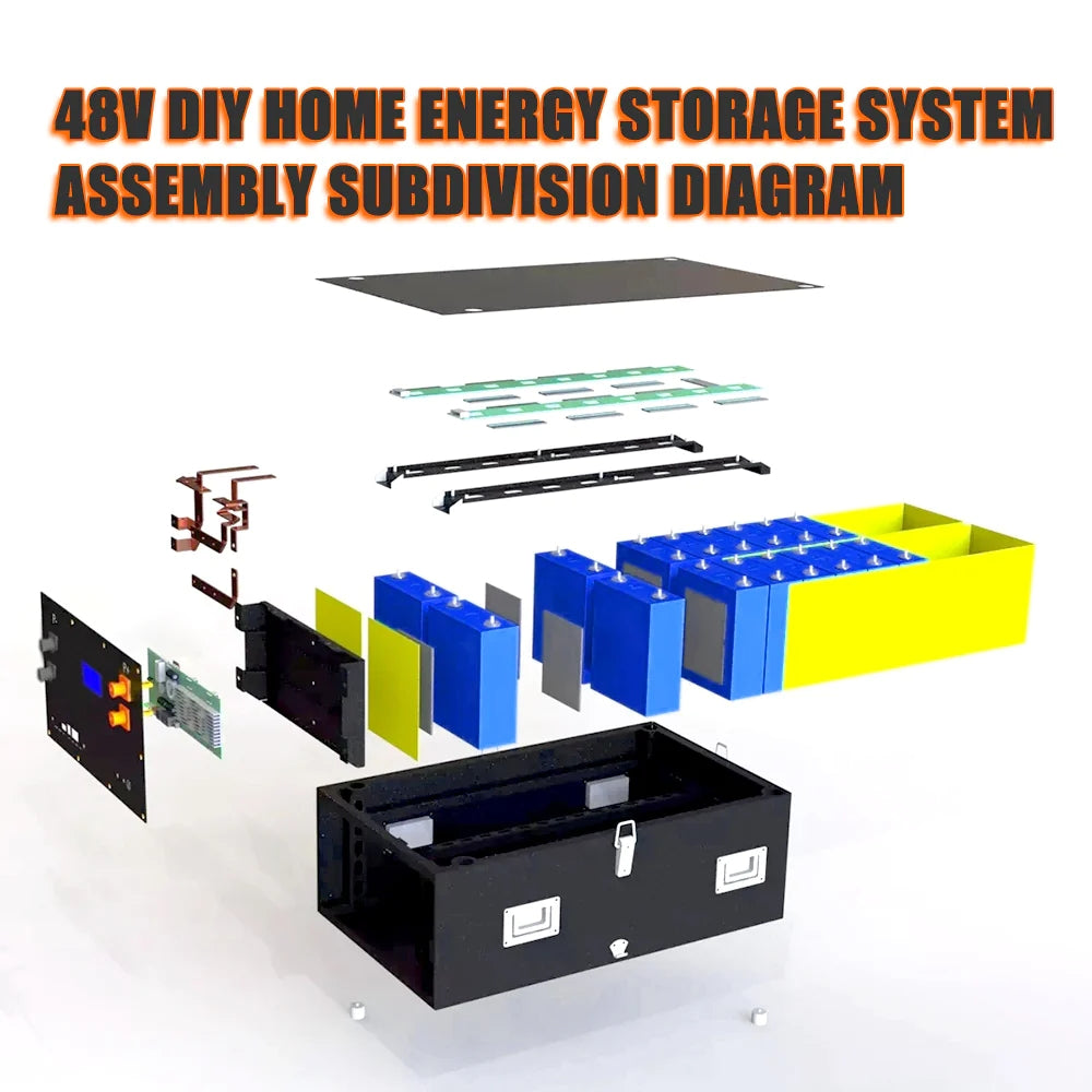 51.2V 16S 230A LiFePo4 Battery Box Kit With BT BMS For Home Solar Energy Storage