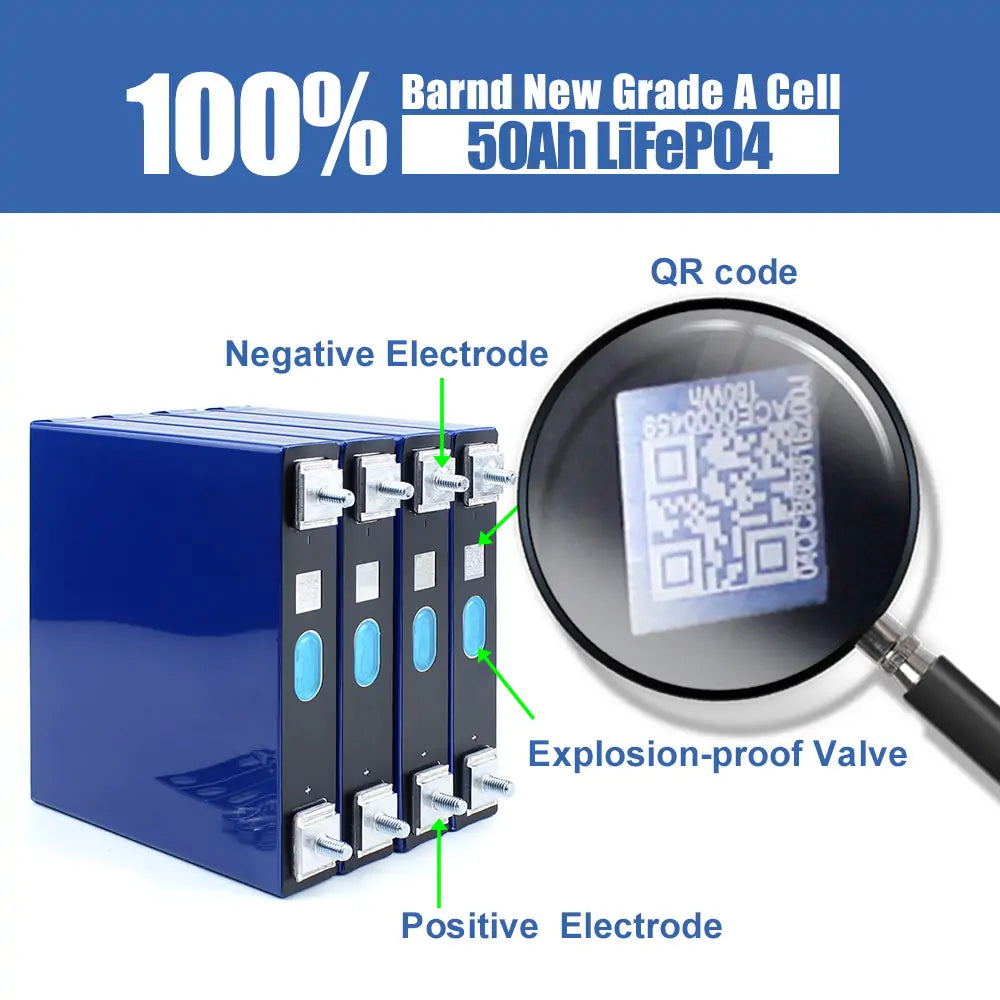 EVE 3.2V 50Ah LF50F LFP Battery 6000+Cycle life Rechargeable Cells For DIY 12V 24V 48V Energy Sotrage Battery Pack