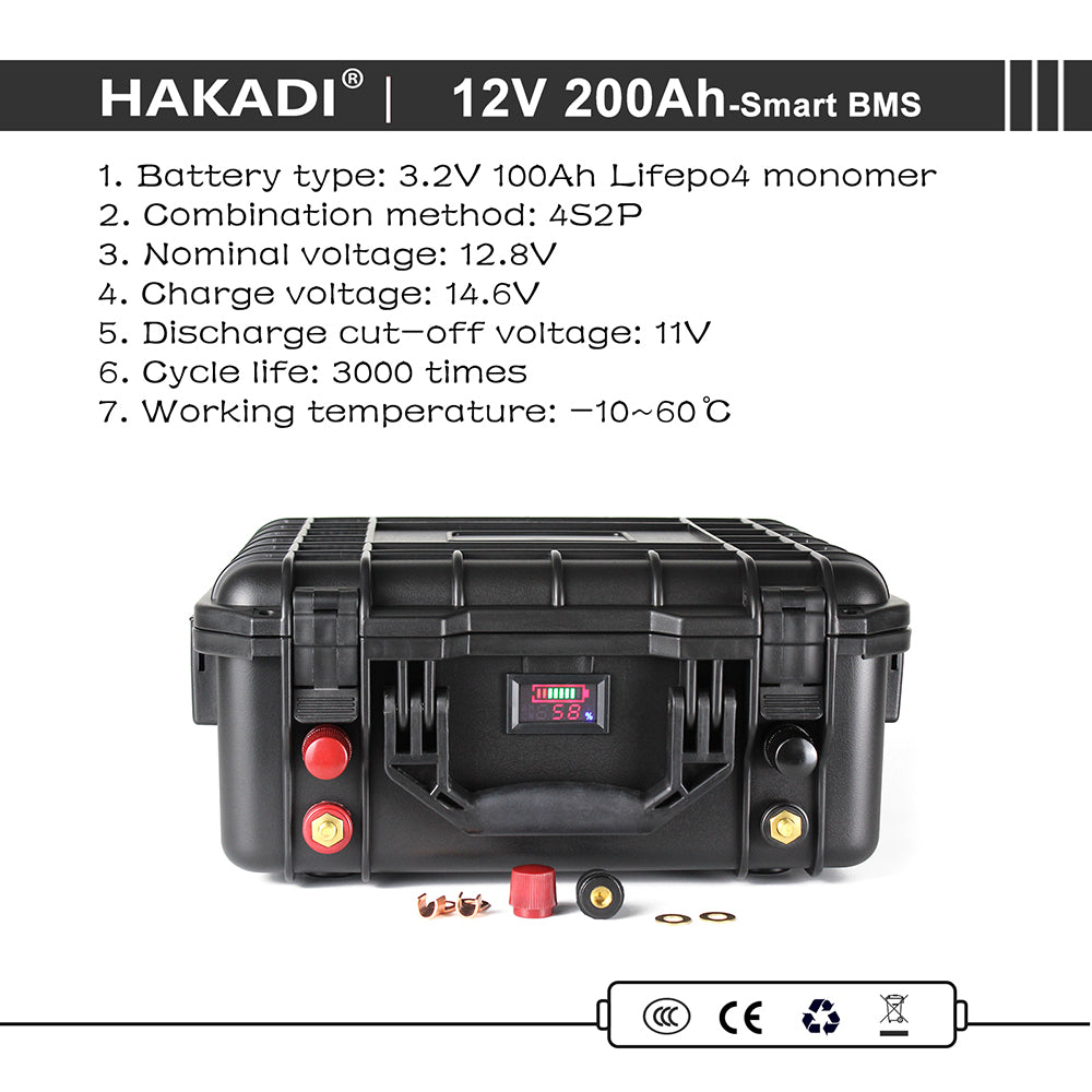 12V 200A LiFePO4 Rechargeable Battery Pack Built in BT BMS Home Energy Storage