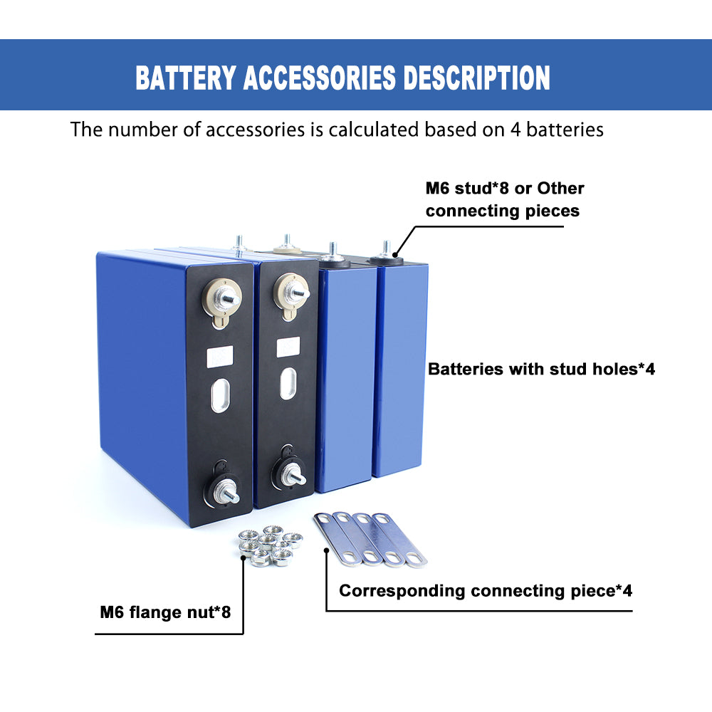 HIGEE 3.2V 120Ah 4PCS Rechargeable Lifepo4 Battery Cell For DIY 12V 24V 48V 120Ah Battery Pack Solar Energy Storage System