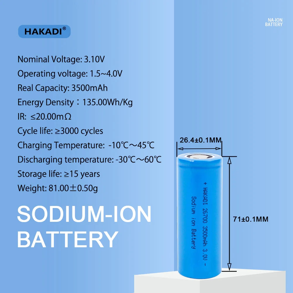 Selian Energy 26700 3V 3500mAh Sodium ion Battery
