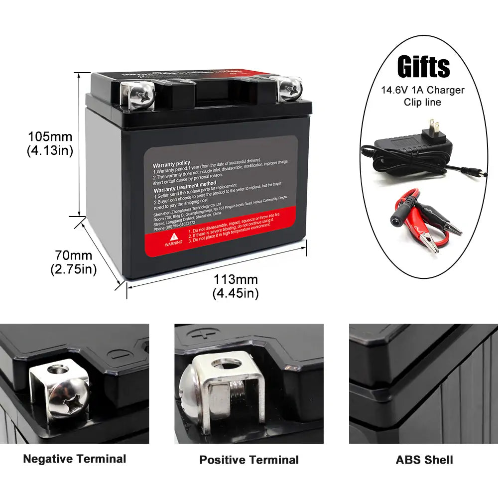 Selian Energy 12V 3Ah 350CCA 20000+Times High Rechargeable LTO Battery Motorcycle Starting Power Batteries Pack