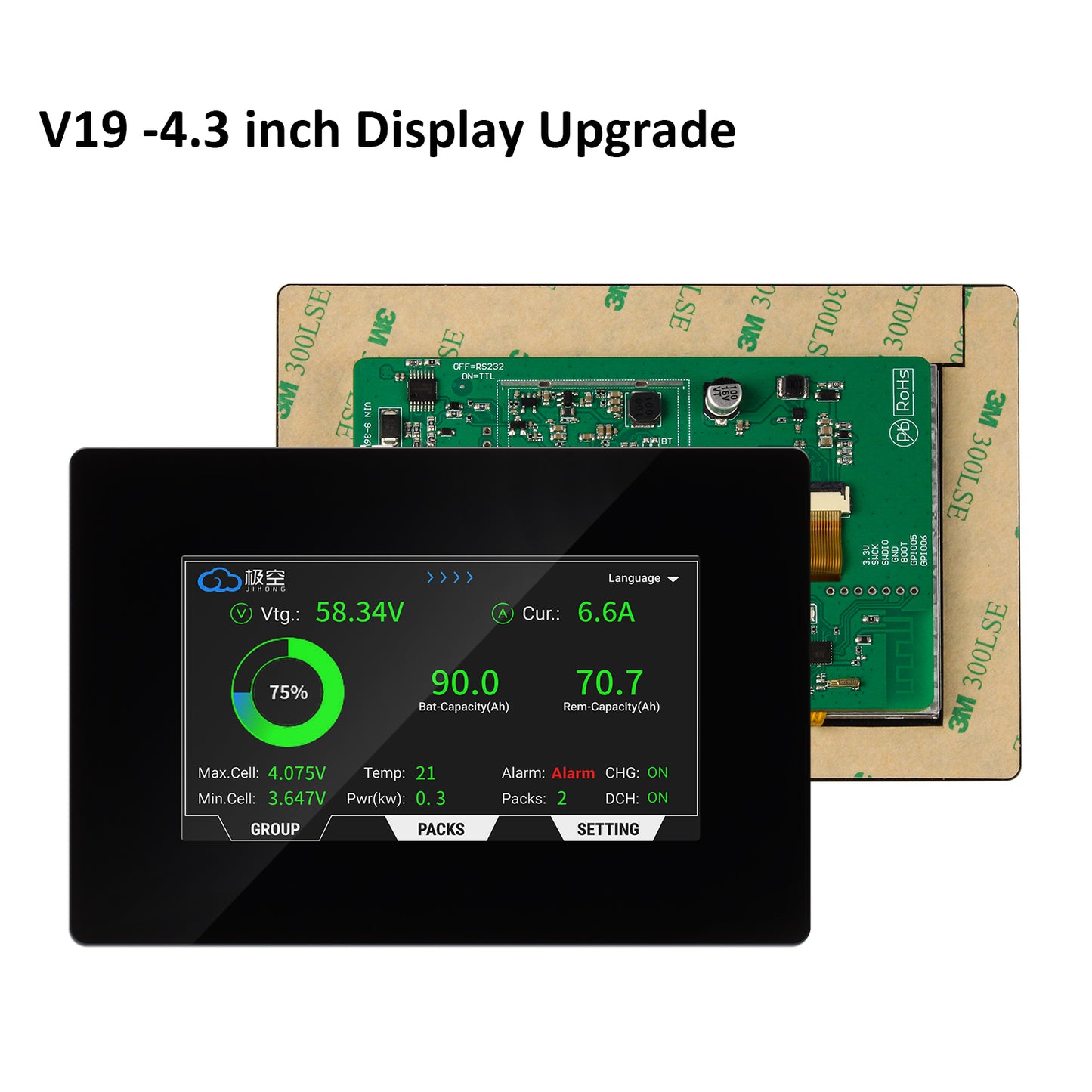JK Bms V19 PB2A16S20P 16S 200A With 4.3inch Display