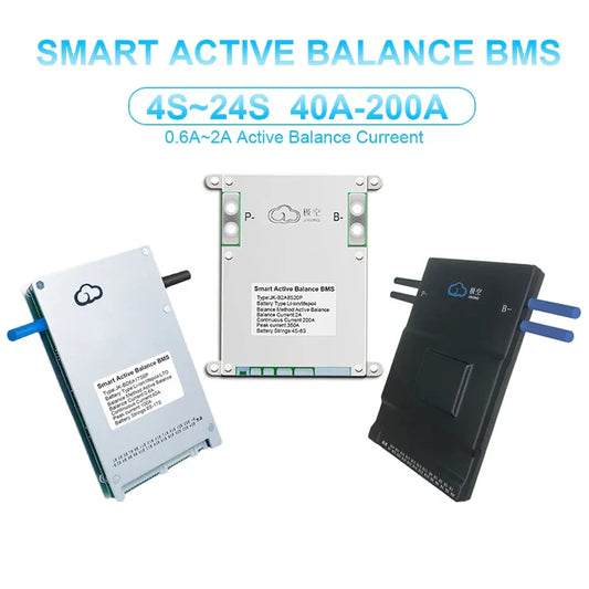 EU Stock JK Bms Active Balance Bms 4S 8S 12S 16S 20S 24S Smart Bluetooth Bms 60A 80A 100A 150A 200A for Lifepo4 Li-Ion Lto Battery Regular price$71.57 Sale price$50.10Sale