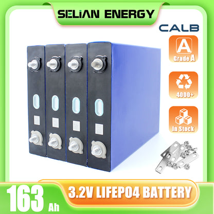 CALB 3.2V 163Ah 4PCS LiFePO4 Battery Cells Cycle life 3500+Rechargeable For DIY 12V/24V/36V/48V Solar Energy Storage Battery Pack