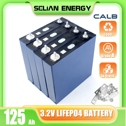 CALB-3.2V 125Ah 4PCS LiFePO4 Battery Cells Cycle life 5000+Rechargeable for solar energy storage diy pack and Golf cart power wall