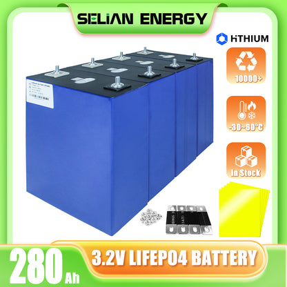 Selian Energy Rechargeable Prismatic Lithium 3.2V HTHIUM Lifepo4 Battery Cell 280Ah Cycle life10000+ for Car Audio Power Grid