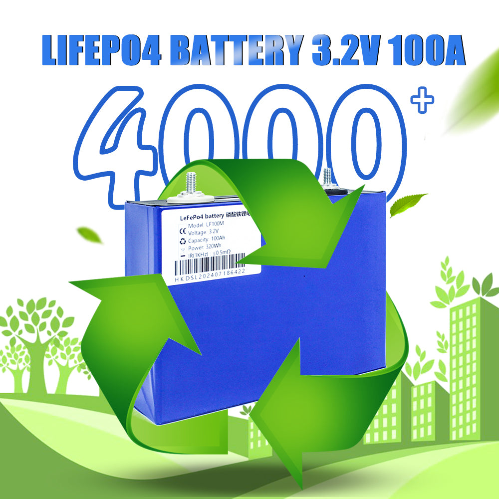 New Brand EVE 3.2V 100Ah Grade A LiFePO4 Rechargeable Battery Prismatic Cell 6000+ Cycle For Boat, RV, EV, Solar System storage