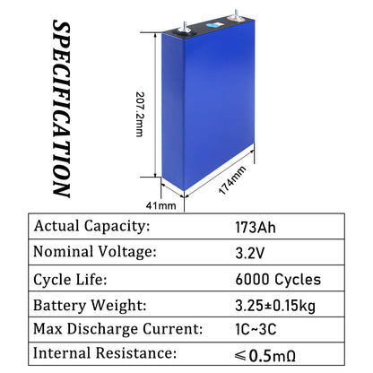 EVE LF173K Grade A Cells LiFePO4 173Ah Brand New Rechargeable Battery Cycle 6000+ Life Cells