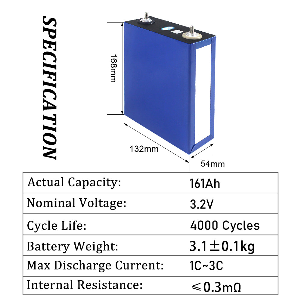 CATL 3.2V 161Ah 4PCS Lifepo4 Battery Cell 4000+Cycle life Rechargeable For DIY Solar System RV EV Boat