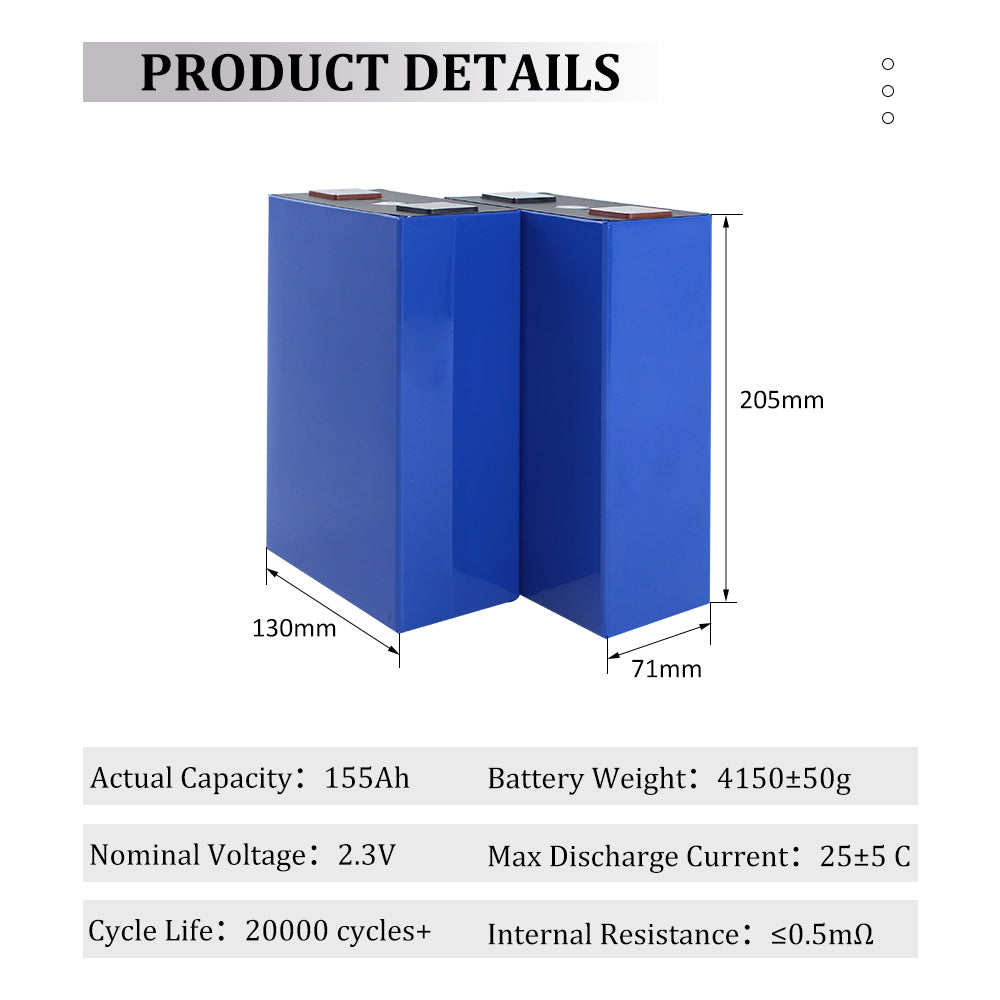 25000 Cycles Grade A Yinlong Lithium Titanate Battery 2.3V 110Ah 155ah Prismatic High Rate Batteries Lto Battery