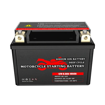 New Arrival 12V 6.5Ah 195CCA Deep Cycle Sodium Ion Na Battery Pack for Motorcycle Long Cycle Life