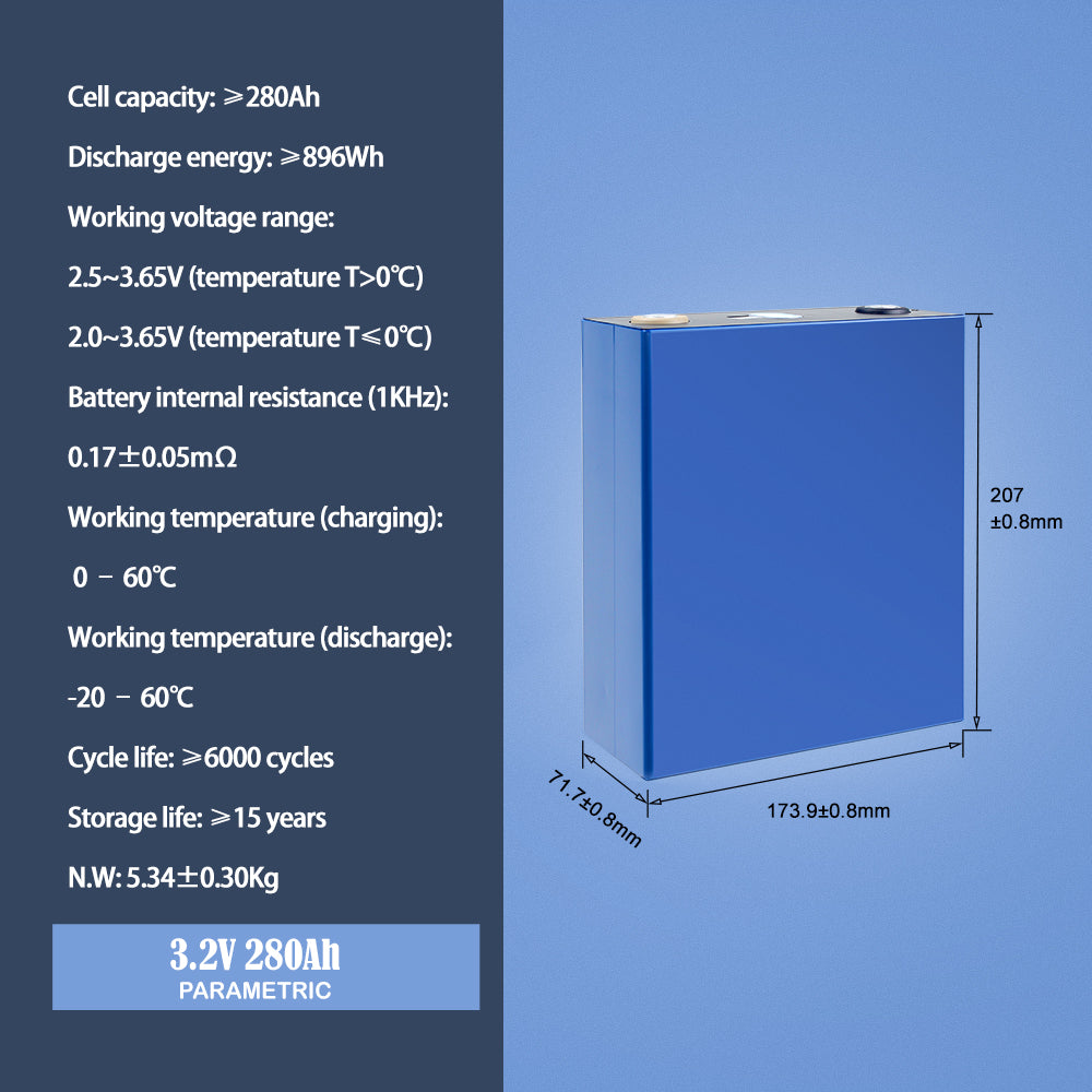 Grade A CATL 3.2V 280Ah Lifepo4 Prismatic Battery Rechargeable Cell for Electric bicycle