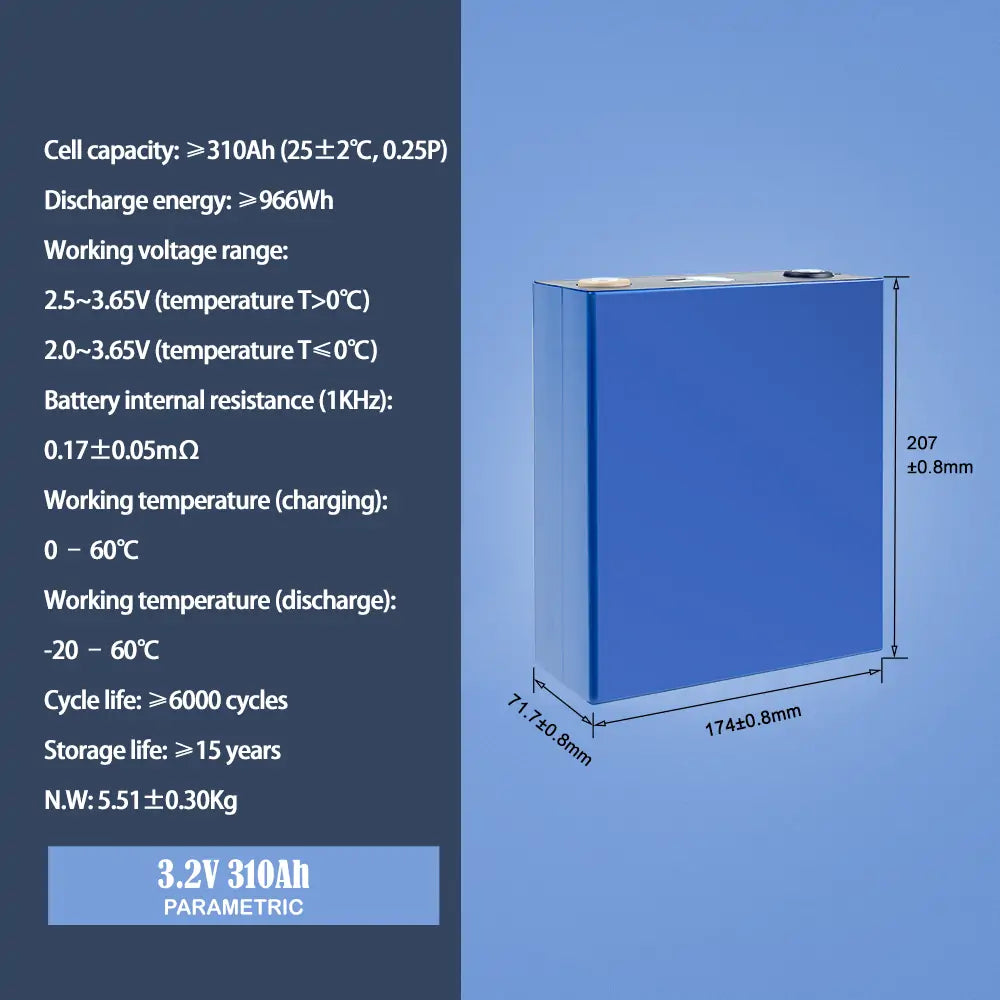EU Stock! CATL LiFePO4 CATL 3.2V 310Ah Battery 6000+Cycle life Original Grade A Rechargeable Cell