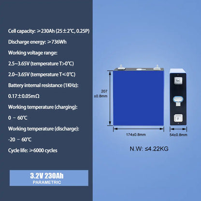 EVE 230Ah LiFePO4 3.2V Grade A Cell Rechargeable LFP Batteryfor Energy storage,Solar,RV,EV