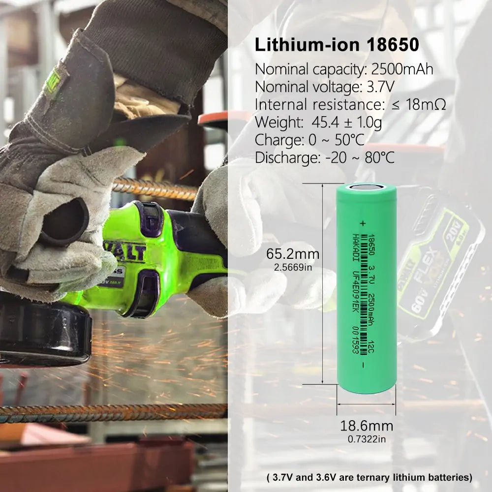 18650 3.7V 2500mAh 12C High Rate Discharge Rechargeable battery Cells