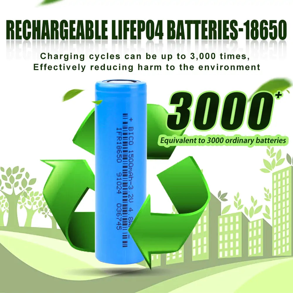 Lifepo4 18650 3.2V 1500mah Rechargeable Battery Cell 3C-5C Discharge For DIY Battery Pack