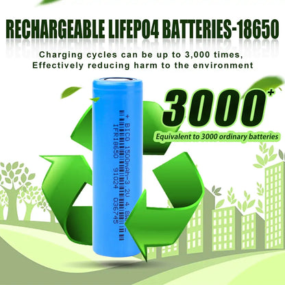 Lifepo4 18650 3.2V 1500mah Rechargeable Battery Cell 3C-5C Discharge For DIY Battery Pack