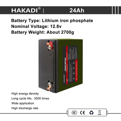 Selian 12V 24Ah LiFePO4 Lithium Rechargeable Battery Pack Built in BMS for Power Electrical Solar System Home Energy Storage