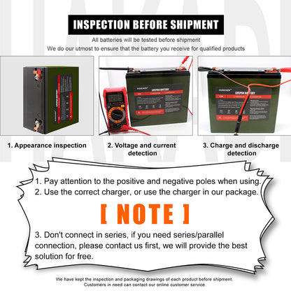 Selian 12V 24Ah LiFePO4 Lithium Rechargeable Battery Pack Built in BMS for Power Electrical Solar System Home Energy Storage