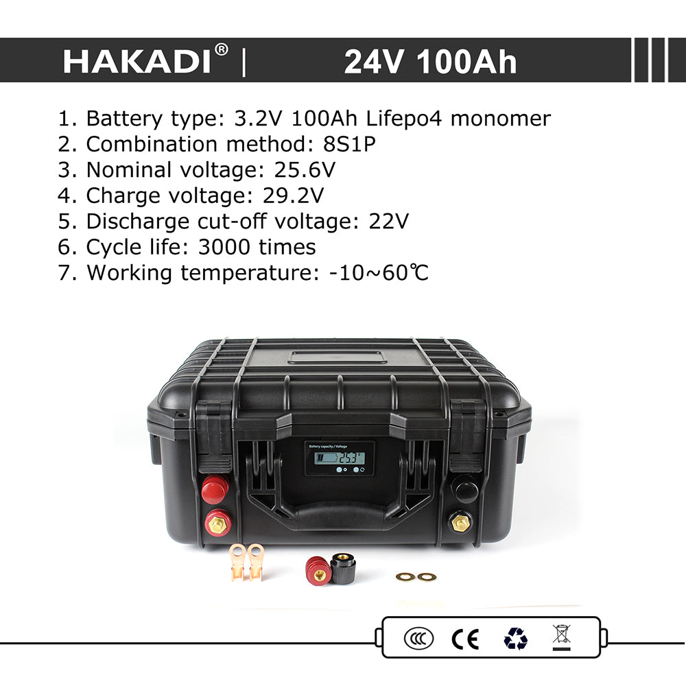 25.6V 100Ah Lifepo4 Rechargeable Battery Pack Build in BMS With 29.2V 10A Charger For Boat RV Fish Finder