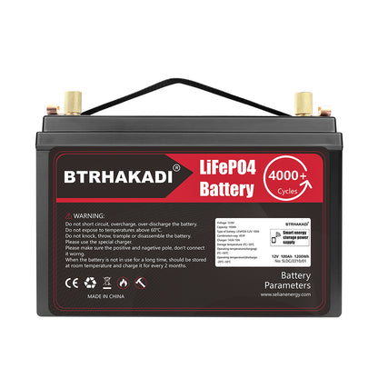 Factory prices 12V 100A Power Energy LiFePO4 Rechargeable Battery Pack Built in BT BMS for solar system Home Energy Storage