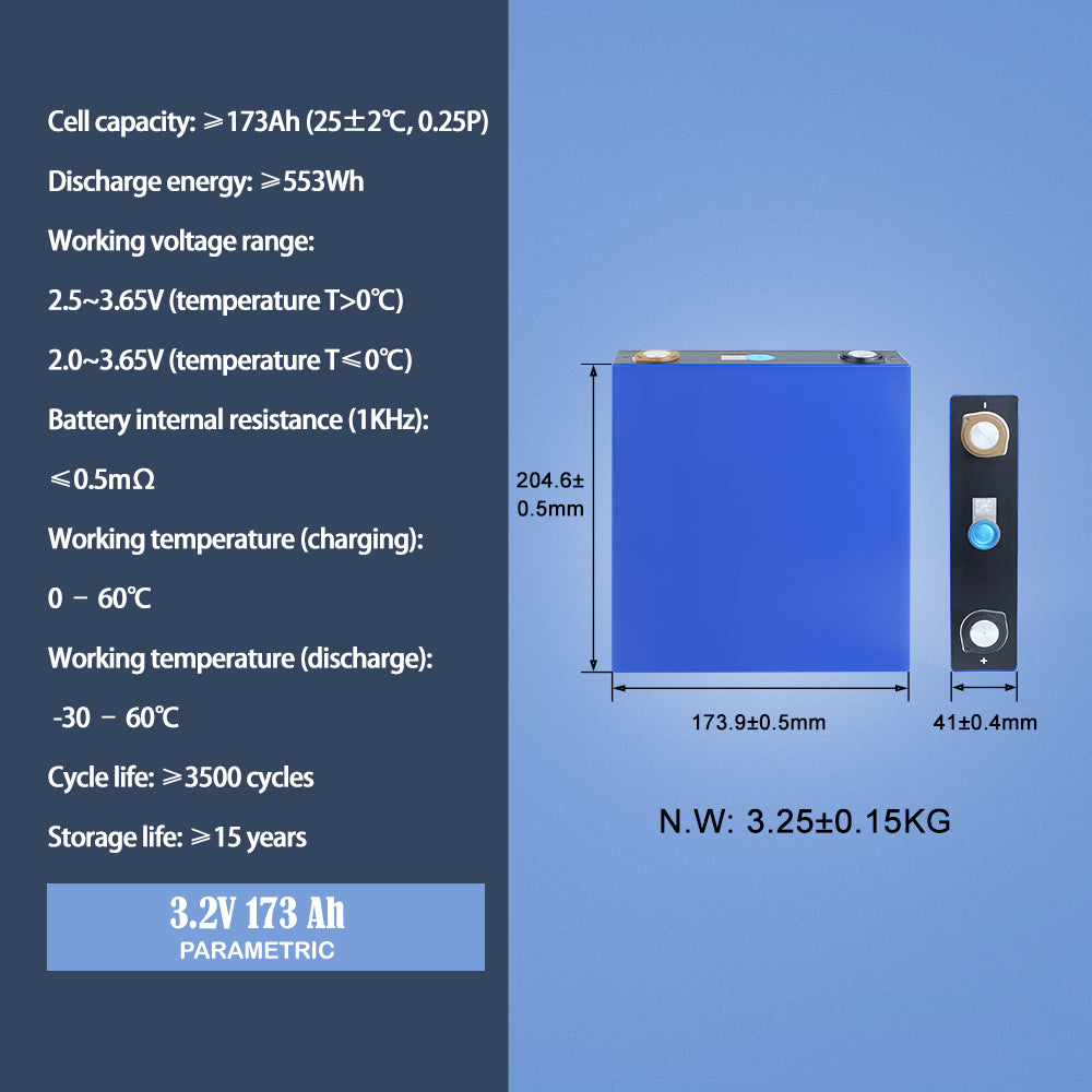 EVE LF173K Grade A Cells LiFePO4 173Ah Brand New Rechargeable Battery Cycle 6000+ Life Cells