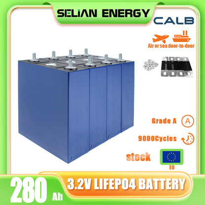 EU Stock LiFePO4 CALB 3.2V 280Ah Grade A Battery Cell 9000+Cycle life Rechargeable For Solar Energy System Boat Power Supply